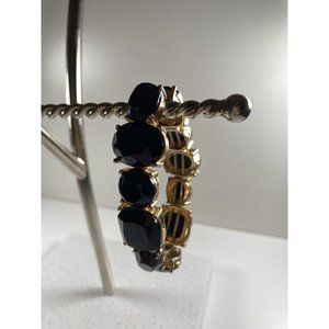 Women's Bracelet Black and Gold Round Bangle, Good Pre-owned